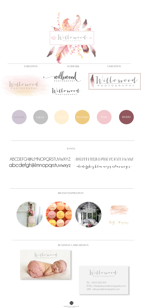 willowood photography branding board